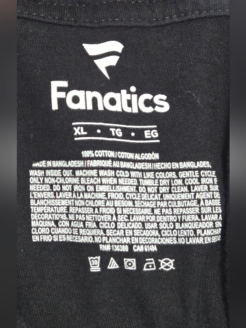 Fanatics Black Chicago Bears Navy Orange Logo Tee - Picture 2 of 5